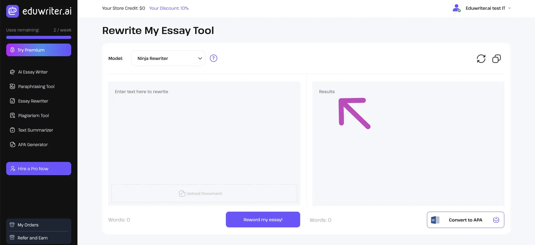 Ressay rewrite result